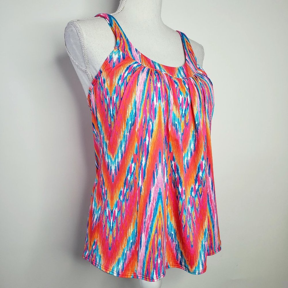 Coco Reef Wavy Retro Pattern Tankini Swim Top - Picture 3 of 9